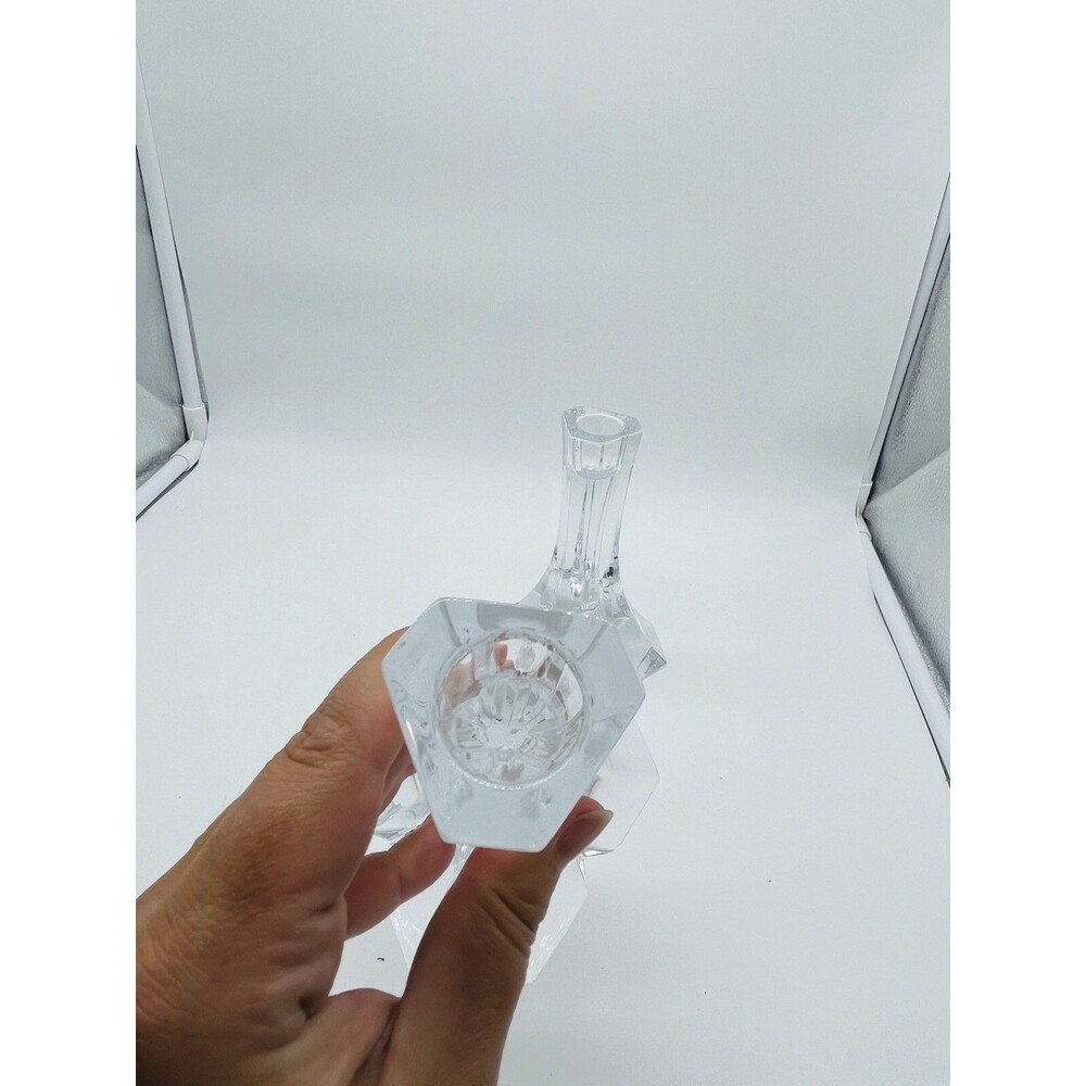 Miller Rogaska Triangle Candlestick Pair-Full Lead Crystal-6" - Picture 6 of 9